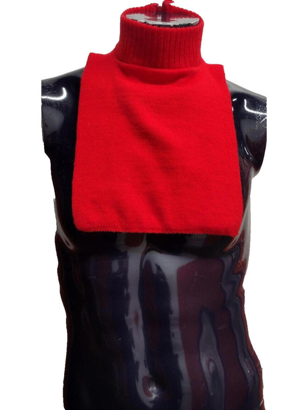 Vintage 1960s TURTLENECK Vibrant Orange Red Talon Zipper Unisex Sweater Scarf